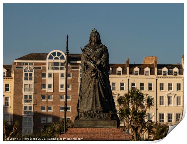 Queen Victoria in Warrior Square, Hastings. Print by Mark Ward