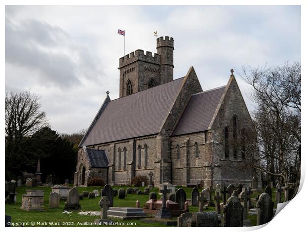 Fairlight Church in Sussex. Print by Mark Ward