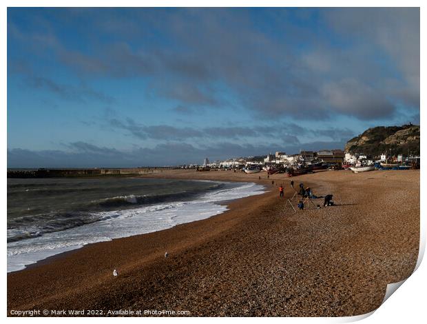 Fishing in Different Forms in Hastings. Print by Mark Ward