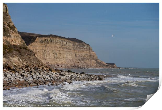 The Sandstone Cliffs of Hastings. Print by Mark Ward