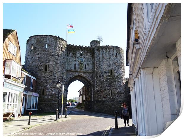 The Landgate Arch of Rye. Print by Mark Ward