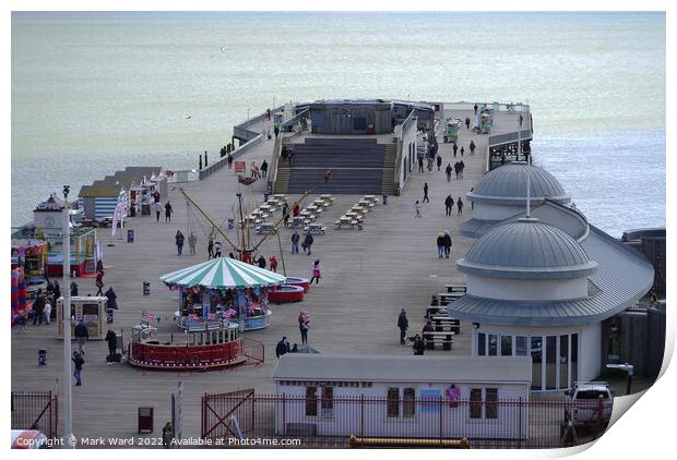 Hastings Pier on a cold April day. Print by Mark Ward