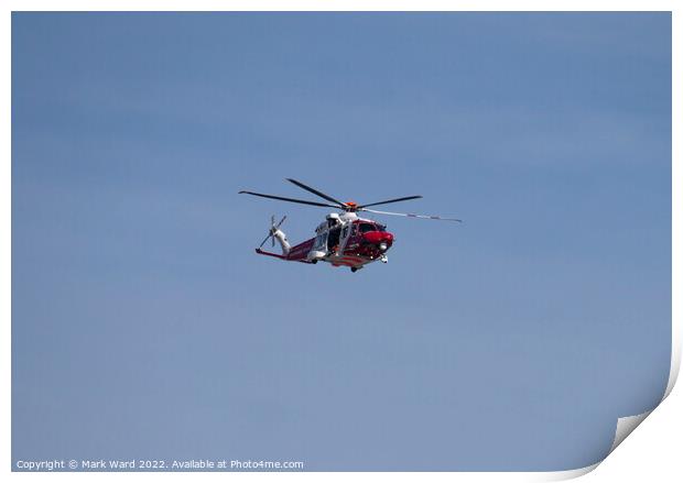 Coastguard Helicopter. Print by Mark Ward