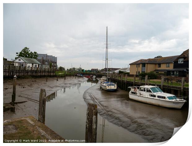 Rye Harbour in East Sussex at low tide. Print by Mark Ward