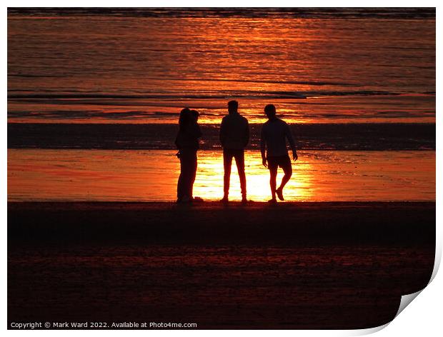 Silhouettes in The  Sunset Print by Mark Ward