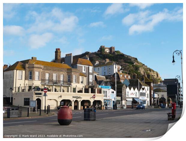 Below the East Hill in Hastings. Print by Mark Ward