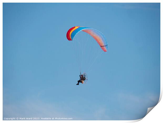 Powered Paragliding over Bexhill. Print by Mark Ward
