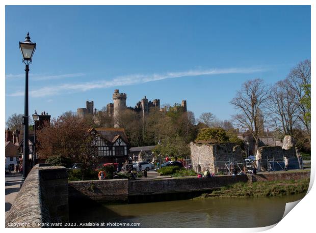 Arundel Castle from the River Arun. Print by Mark Ward