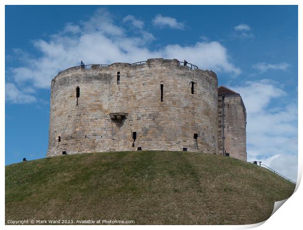 Clifford's Tower in the city of York Print by Mark Ward