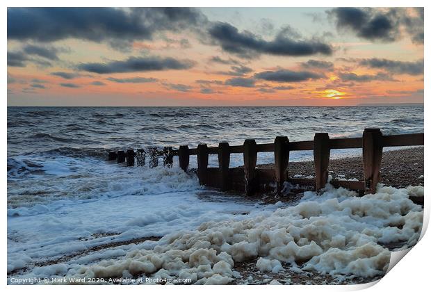 Hastings Seafoam Sunset Print by Mark Ward