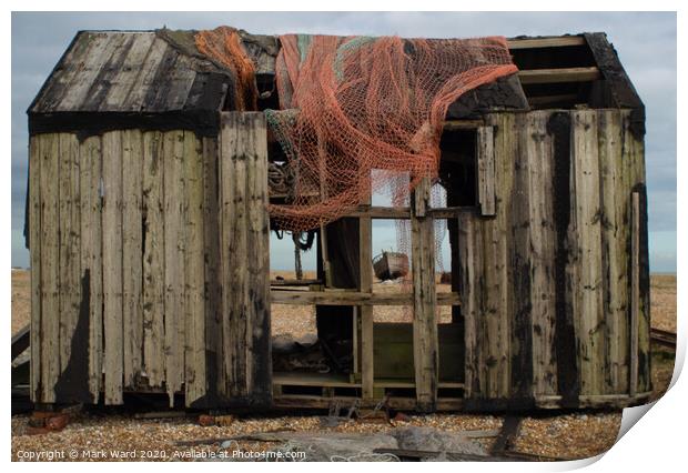 Dilapidated Fishing Hut Print by Mark Ward