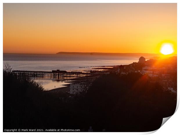Hastings Pier at Sunset. Print by Mark Ward