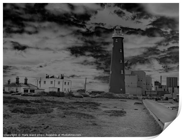Dungeness in Moody Monochrome. Print by Mark Ward