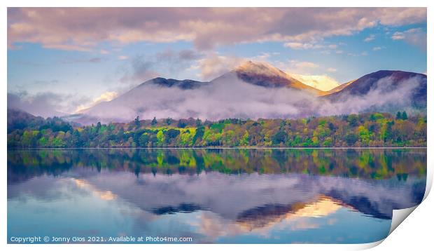 The Green Line of Derwentwater  Print by Jonny Gios