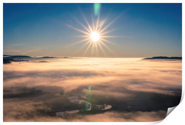 Sun Burst Cloud Inversion  Print by Jonny Gios