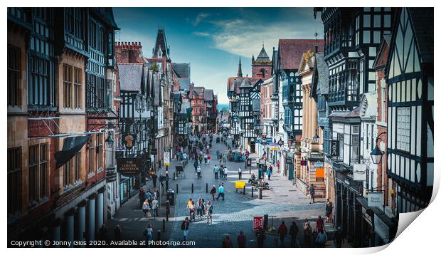 East Gate Shoppers Chester Print by Jonny Gios