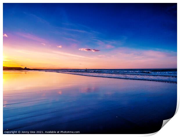 Bamburgh Beach Sunset Print by Jonny Gios