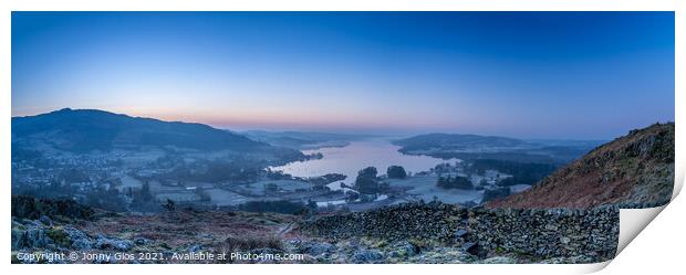 Panoramic of Windermere Print by Jonny Gios