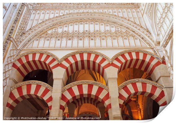 Arches and Pillars Mezquita Cordoba Spain.  Print by PhotOvation-Akshay Thaker