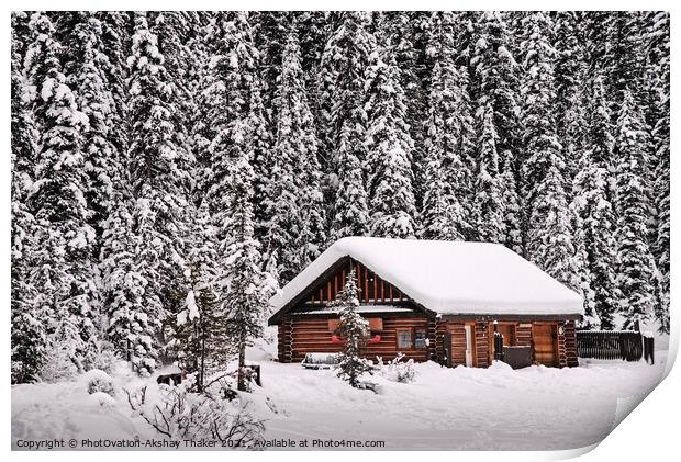 A beautiful winter landscape in Canadian rocky mountain. Print by PhotOvation-Akshay Thaker
