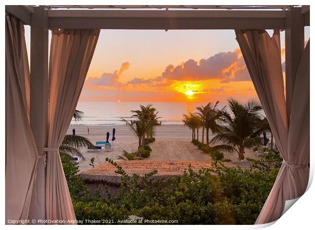 Poster perfect window of Sunrise in Cancun, Mexico Print by PhotOvation-Akshay Thaker