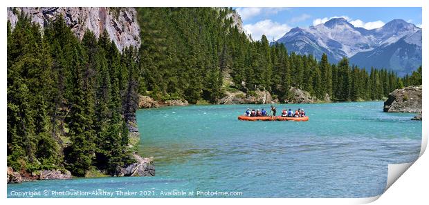 A group of people on a boat in Banff National park, Canada Print by PhotOvation-Akshay Thaker