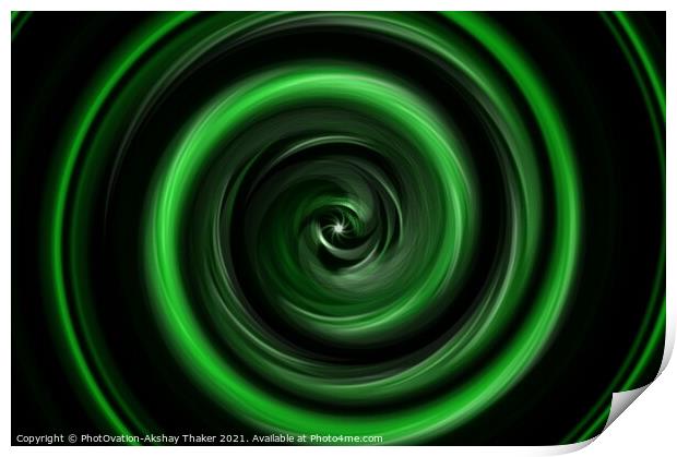 Green eye of imaginary twister. An artistic Digital art for creative display or decoration.  Print by PhotOvation-Akshay Thaker