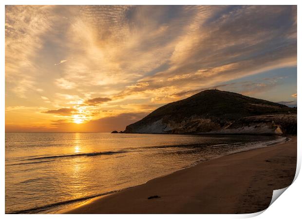 Sunrise on the Genoveses beach in Almeria Print by Vicen Photo