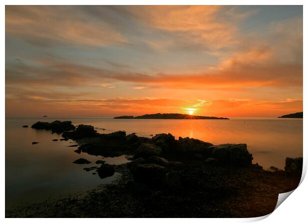 A peaceful sunrise from Sa Sal Rossa in Ibiza Print by Vicen Photo