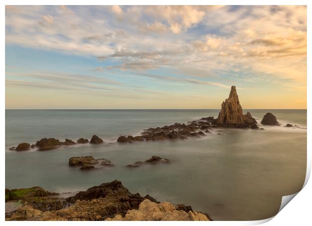 Photograph with a calm sunset at the sirens reef Print by Vicen Photo