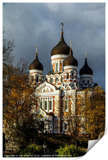 Alexander Nevsky Cathedral, Tallinn Print by Ken le Grice