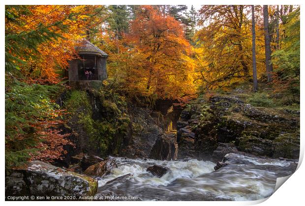 Ossians Hall, Dunkeld, Scotland Print by Ken le Grice
