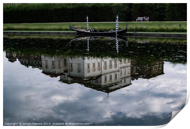 Reflections in the Castle of Venaria Reale, Turin  Print by Sergio Falzone