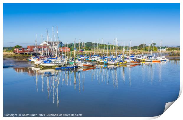 Yachts at Arun Yacht Club Print by Geoff Smith