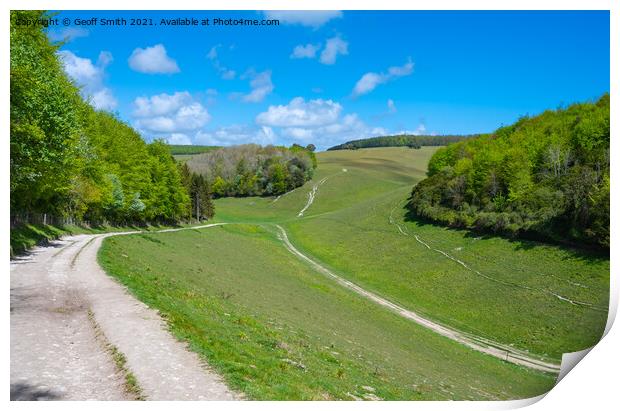 Monarchs Way in South Downs National Park Print by Geoff Smith