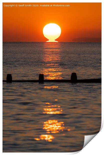 Sun touching the sea Print by Geoff Smith