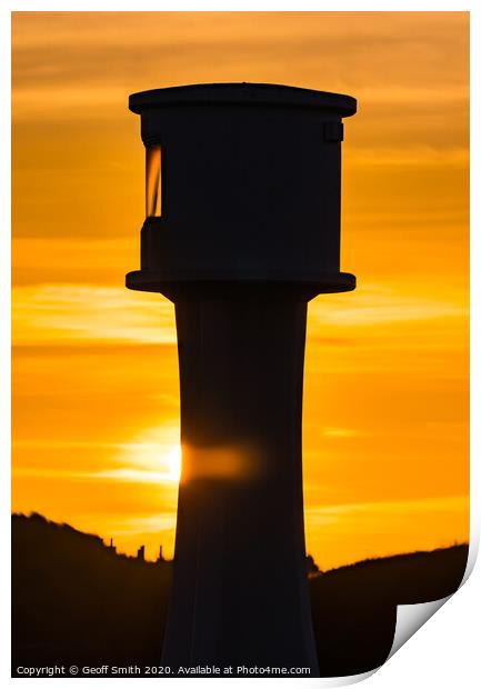 Littlehampton Lighthouse at Sunset Print by Geoff Smith