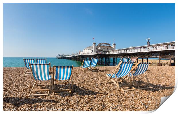 Brighton Palace Pier & Beach Print by Geoff Smith