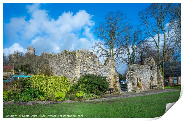 Dominican Friary Ruins in Arundel Print by Geoff Smith