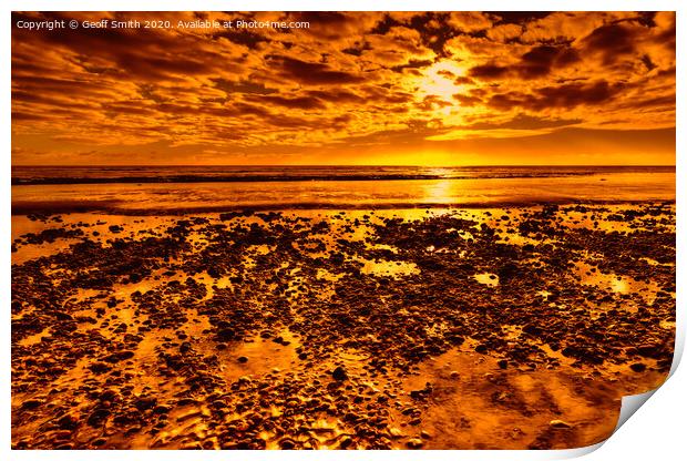 Golden Coastal Sunset Print by Geoff Smith
