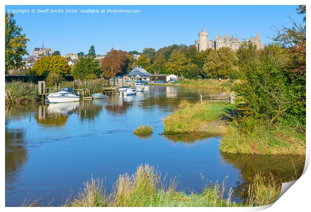 Castle and river in Arundel Print by Geoff Smith