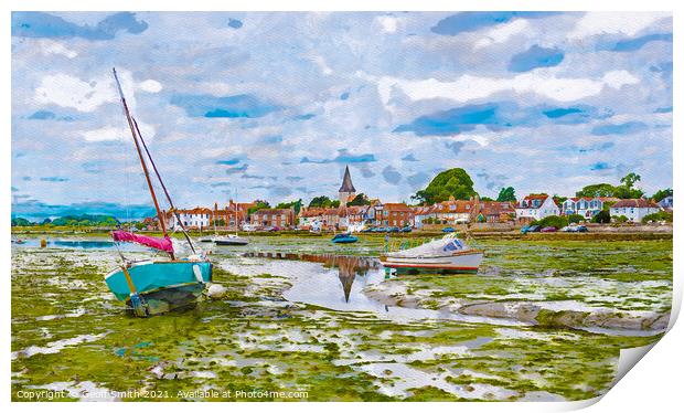 Bosham Village Quay Painting Print by Geoff Smith