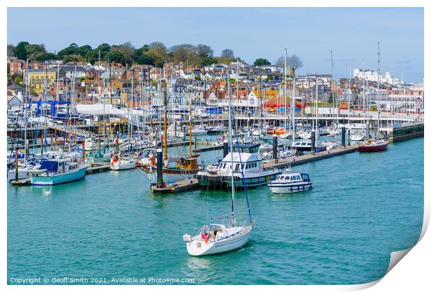 Marina at East Cowes IoW Print by Geoff Smith