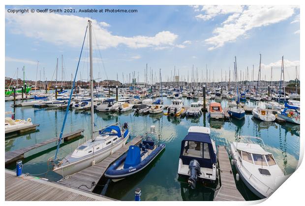 Haslar Marina in Portsmouth Harbour Print by Geoff Smith