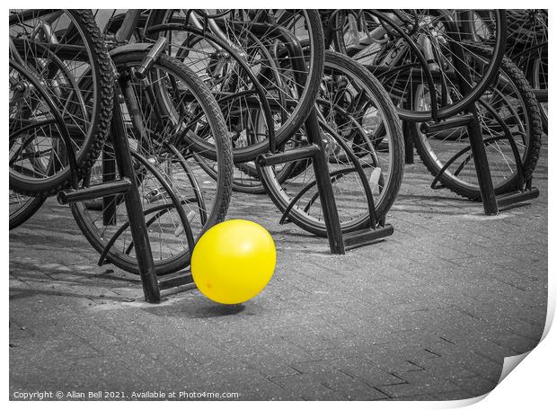 The Yellow Balloon Print by Allan Bell