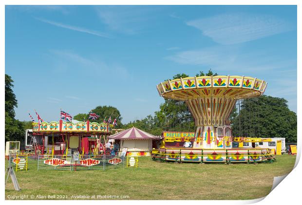 Funfair Before the Crowds Arrive Print by Allan Bell