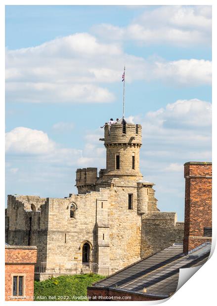 Observation tower Lincoln Castle from wall walk Print by Allan Bell