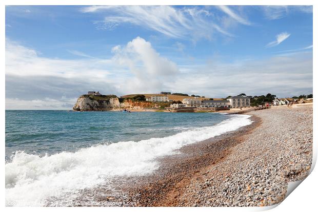 Breaking waves on Freshwater Bay beach Print by Allan Bell