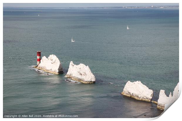 Needles Lighthouse Isle of Wight Print by Allan Bell
