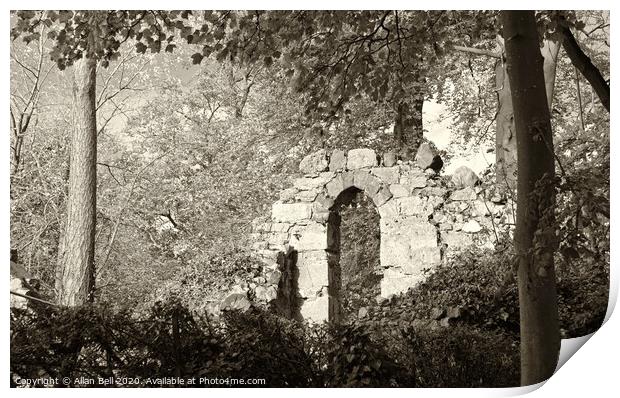 Ruthin Castle Ruins Print by Allan Bell